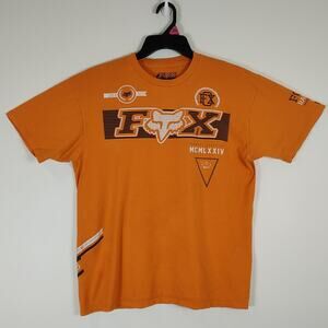 Fox Racing Middle Lane tshirt Y2K streetwear orange tee mens Large